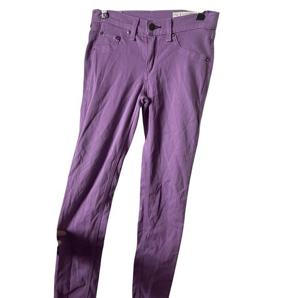 Rag and bone Jeans Women size 25 Purple Ankle zipper‎ capri low rise Denim - Picture 1 of 7